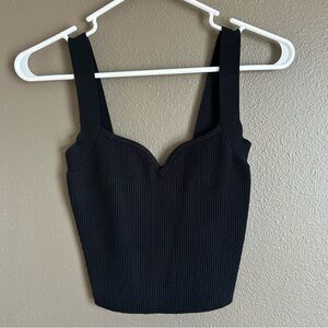 Abercrombie & Fitch Black Ribbed Crop Top